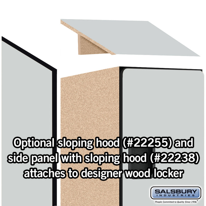 Salsbury 15" Wide Double Tier 'S' Style Designer Wood Locker - 1 Wide - 6 Feet High - 24 Inches Deep - Gray - Hasps - Sweatfully