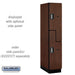Salsbury 15" Wide Double Tier 'S' Style Designer Wood Locker - 1 Wide - 6 Feet High - 24 Inches Deep - Mahogany - Silver Electronic Locks - Sweatfully