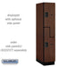 Salsbury 15" Wide Double Tier 'S' Style Designer Wood Locker - 1 Wide - 6 Feet High - 24 Inches Deep - Mahogany - Hasps - Sweatfully