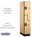 Salsbury 15" Wide Double Tier 'S' Style Designer Wood Locker - 1 Wide - 6 Feet High - 24 Inches Deep - Maple - Silver Electronic Locks - Sweatfully