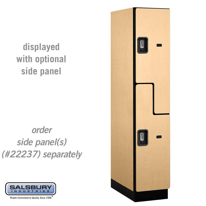 Salsbury 15" Wide Double Tier 'S' Style Designer Wood Locker - 1 Wide - 6 Feet High - 24 Inches Deep - Maple - Silver Resettable Combination Locks - Sweatfully