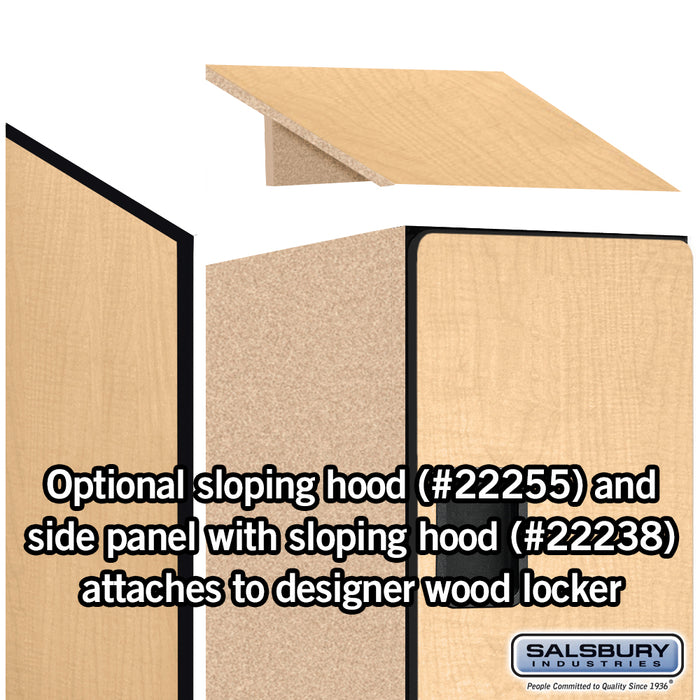 Salsbury 15" Wide Double Tier 'S' Style Designer Wood Locker - 1 Wide - 6 Feet High - 24 Inches Deep - Maple - Hasps - Sweatfully