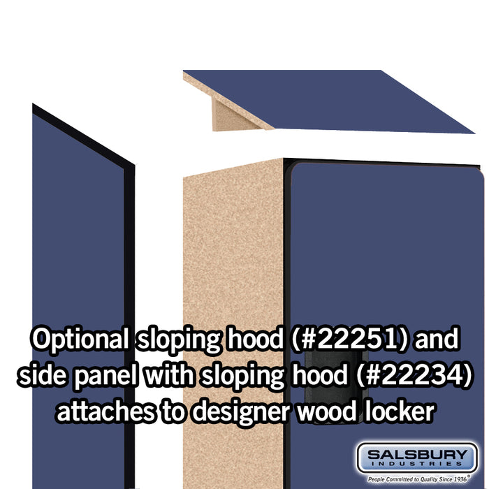 Salsbury 15" Wide Double Tier 'S' Style Designer Wood Locker - 1 Wide - 6 Feet High - 18 Inches Deep - Blue - Hasps - Sweatfully