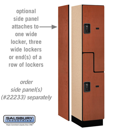 Salsbury 15" Wide Double Tier 'S' Style Designer Wood Locker - 1 Wide - 6 Feet High - 18 Inches Deep - Cherry - Black Resettable Combination Locks - Sweatfully