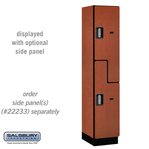 Salsbury 15" Wide Double Tier 'S' Style Designer Wood Locker - 1 Wide - 6 Feet High - 18 Inches Deep - Cherry - Silver Electronic Locks - Sweatfully