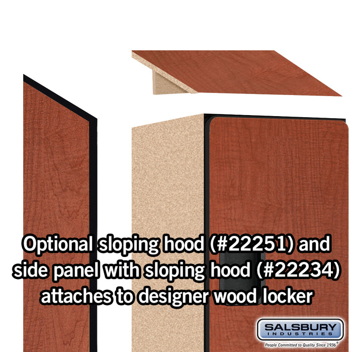 Salsbury 15" Wide Double Tier 'S' Style Designer Wood Locker - 1 Wide - 6 Feet High - 18 Inches Deep - Cherry - Hasps - Sweatfully