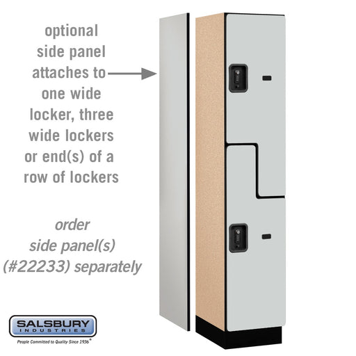 Salsbury 15" Wide Double Tier 'S' Style Designer Wood Locker - 1 Wide - 6 Feet High - 18 Inches Deep - Gray - Black Resettable Combination Locks - Sweatfully