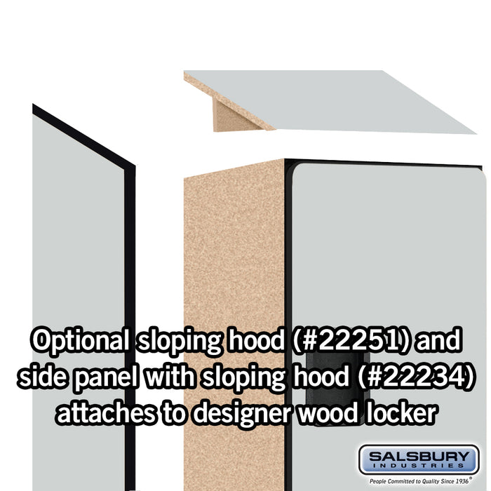 Salsbury 15" Wide Double Tier 'S' Style Designer Wood Locker - 1 Wide - 6 Feet High - 18 Inches Deep - Gray - Hasps - Sweatfully