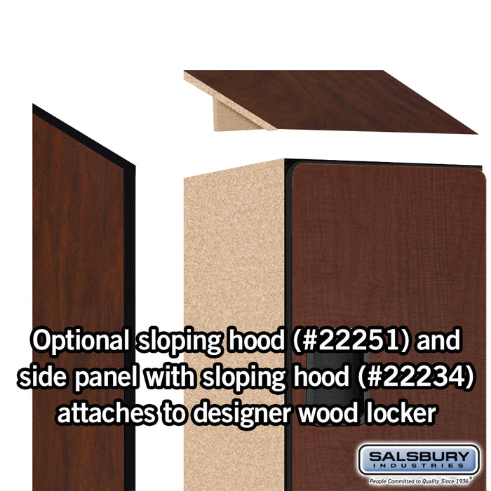 Salsbury 15" Wide Double Tier 'S' Style Designer Wood Locker - 1 Wide - 6 Feet High - 18 Inches Deep - Mahogany - Hasps - Sweatfully