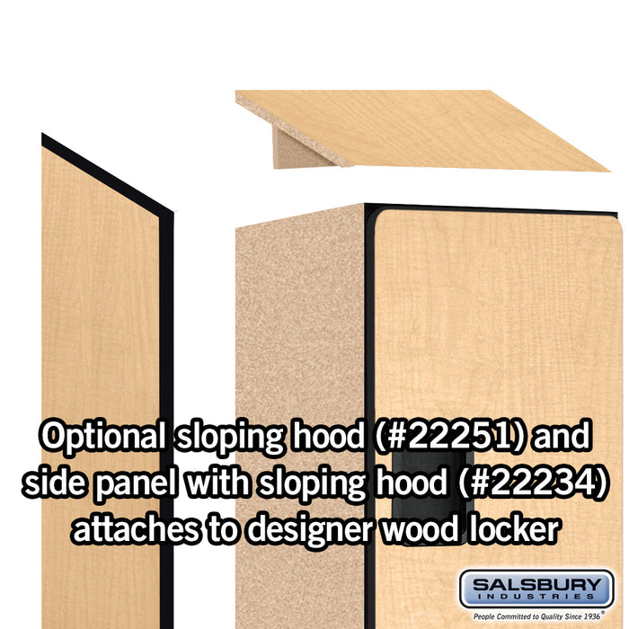 Salsbury 15" Wide Double Tier 'S' Style Designer Wood Locker - 1 Wide - 6 Feet High - 18 Inches Deep - Maple - Hasps - Sweatfully