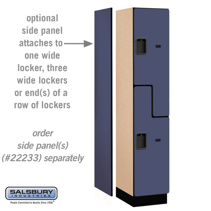 Salsbury 15" Wide Double Tier 'S' Style Designer Wood Locker - 1 Wide - 6 Feet High - 18 Inches Deep - Blue - Hasps - Sweatfully