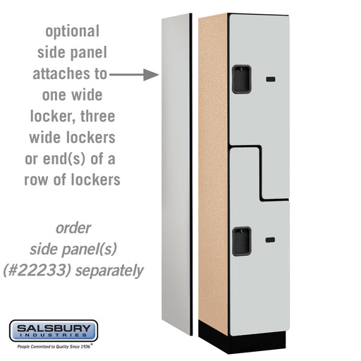Salsbury 15" Wide Double Tier 'S' Style Designer Wood Locker - 1 Wide - 6 Feet High - 18 Inches Deep - Gray - Hasps - Sweatfully