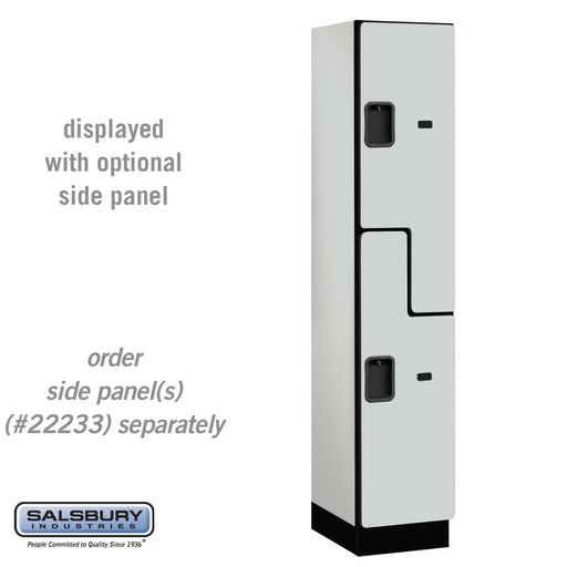 Salsbury 15" Wide Double Tier 'S' Style Designer Wood Locker - 1 Wide - 6 Feet High - 18 Inches Deep - Gray - Hasps - Sweatfully