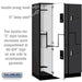 Salsbury 15" Wide Double Tier 'S' Style Designer Wood Locker - 3 Wide - 6 Feet High - 21 Inches Deep - Black - Silver Electronic Locks - Sweatfully