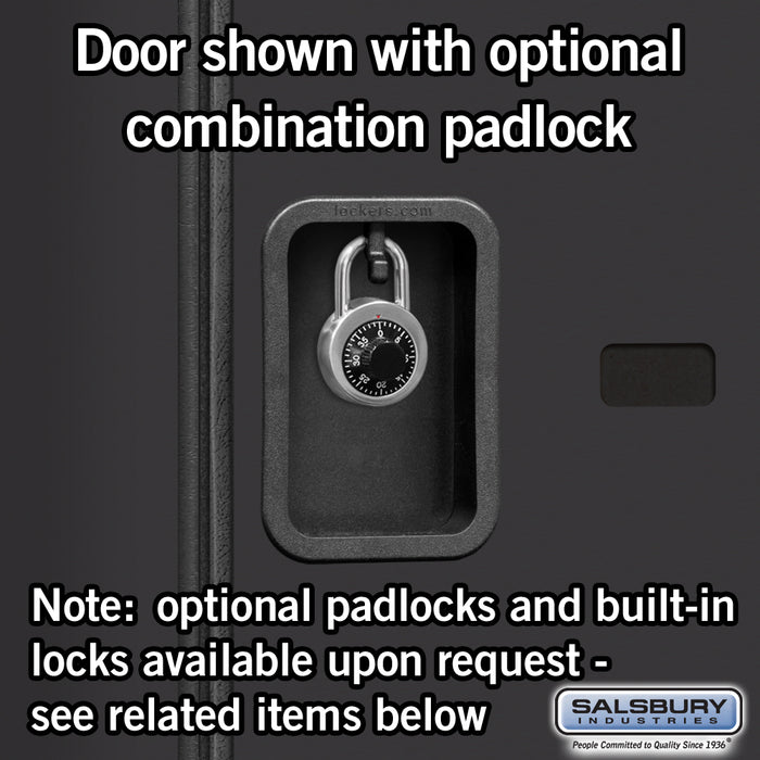 Salsbury 15" Wide Double Tier 'S' Style Designer Wood Locker - 3 Wide - 6 Feet High - 21 Inches Deep - Black - Hasps - Sweatfully