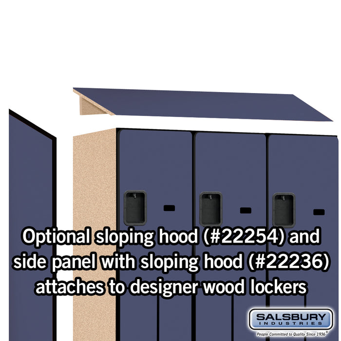 Salsbury 15" Wide Double Tier 'S' Style Designer Wood Locker - 3 Wide - 6 Feet High - 21 Inches Deep - Blue - Hasps - Sweatfully