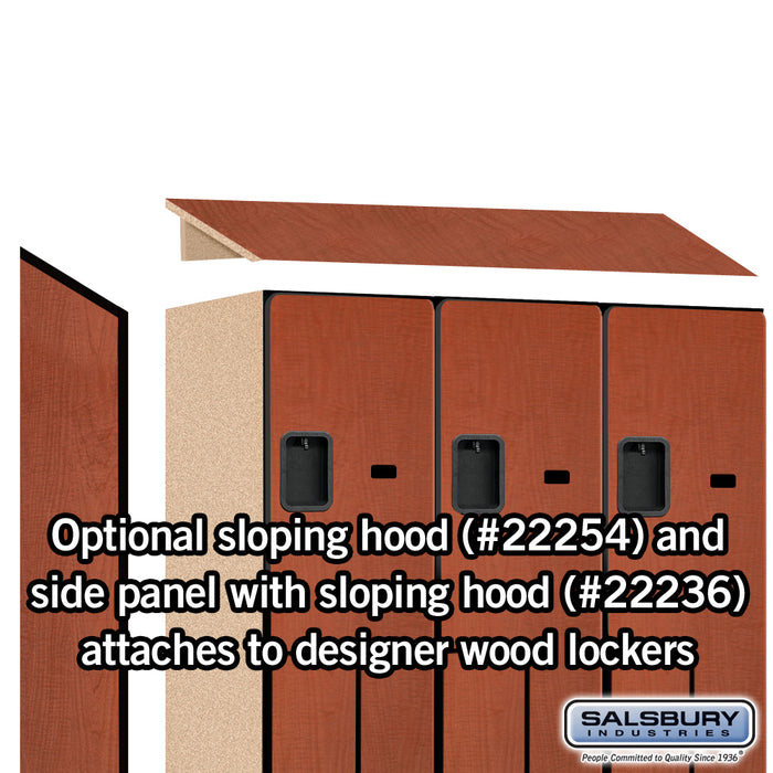 Salsbury 15" Wide Double Tier 'S' Style Designer Wood Locker - 3 Wide - 6 Feet High - 21 Inches Deep - Cherry - Hasps - Sweatfully