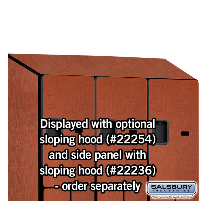 Salsbury 15" Wide Double Tier 'S' Style Designer Wood Locker - 3 Wide - 6 Feet High - 21 Inches Deep - Cherry - Hasps - Sweatfully