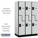 Salsbury 15" Wide Double Tier 'S' Style Designer Wood Locker - 3 Wide - 6 Feet High - 21 Inches Deep - Gray - Black Resettable Combination Locks - Sweatfully