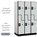 Salsbury 15" Wide Double Tier 'S' Style Designer Wood Locker - 3 Wide - 6 Feet High - 21 Inches Deep - Gray - Silver Resettable Combination Locks - Sweatfully