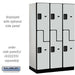 Salsbury 15" Wide Double Tier 'S' Style Designer Wood Locker - 3 Wide - 6 Feet High - 21 Inches Deep - Gray - Hasps - Sweatfully