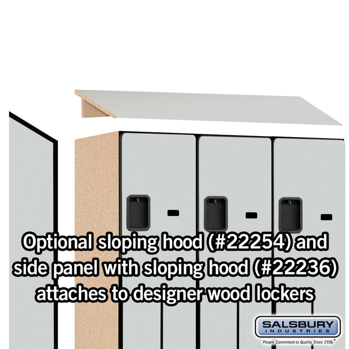 Salsbury 15" Wide Double Tier 'S' Style Designer Wood Locker - 3 Wide - 6 Feet High - 21 Inches Deep - Gray - Hasps - Sweatfully