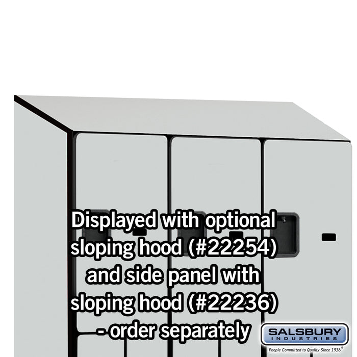Salsbury 15" Wide Double Tier 'S' Style Designer Wood Locker - 3 Wide - 6 Feet High - 21 Inches Deep - Gray - Hasps - Sweatfully