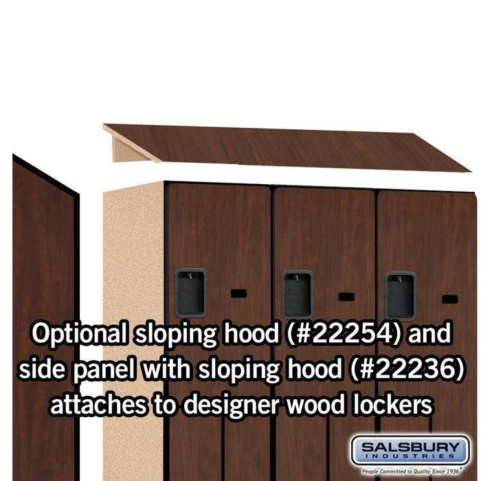 Salsbury 15" Wide Double Tier 'S' Style Designer Wood Locker - 3 Wide - 6 Feet High - 21 Inches Deep - Mahogany - Hasps - Sweatfully