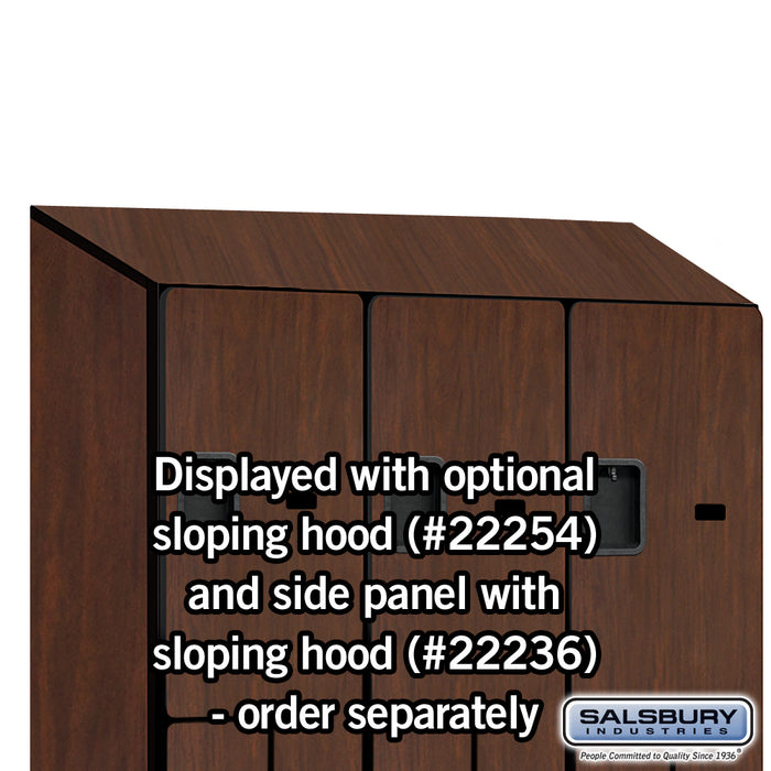 Salsbury 15" Wide Double Tier 'S' Style Designer Wood Locker - 3 Wide - 6 Feet High - 21 Inches Deep - Mahogany - Hasps - Sweatfully