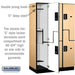 Salsbury 15" Wide Double Tier 'S' Style Designer Wood Locker - 3 Wide - 6 Feet High - 21 Inches Deep - Maple - Black Electronic Locks - Sweatfully