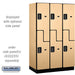 Salsbury 15" Wide Double Tier 'S' Style Designer Wood Locker - 3 Wide - 6 Feet High - 21 Inches Deep - Maple - Black Electronic Locks - Sweatfully