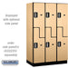 Salsbury 15" Wide Double Tier 'S' Style Designer Wood Locker - 3 Wide - 6 Feet High - 21 Inches Deep - Maple - Silver Electronic Locks - Sweatfully