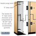 Salsbury 15" Wide Double Tier 'S' Style Designer Wood Locker - 3 Wide - 6 Feet High - 21 Inches Deep - Maple - Silver Resettable Combination Locks - Sweatfully