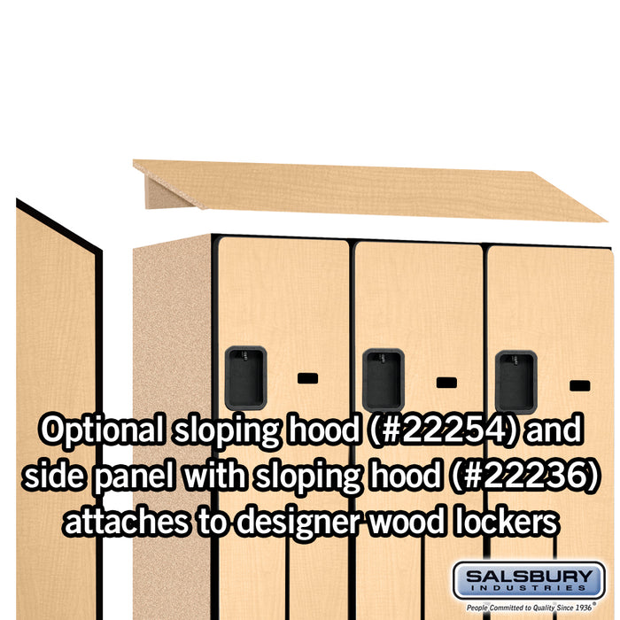 Salsbury 15" Wide Double Tier 'S' Style Designer Wood Locker - 3 Wide - 6 Feet High - 21 Inches Deep - Maple - Hasps - Sweatfully
