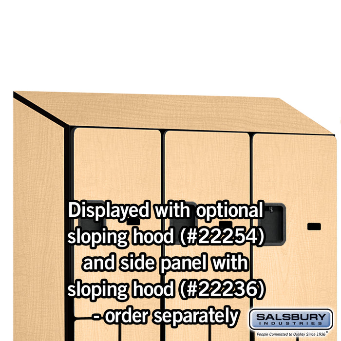 Salsbury 15" Wide Double Tier 'S' Style Designer Wood Locker - 3 Wide - 6 Feet High - 21 Inches Deep - Maple - Hasps - Sweatfully