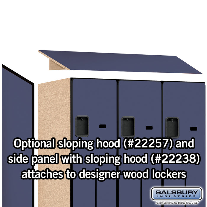 Salsbury 15" Wide Double Tier 'S' Style Designer Wood Locker - 3 Wide - 6 Feet High - 24 Inches Deep - Blue - Hasps - Sweatfully