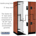 Salsbury 15" Wide Double Tier 'S' Style Designer Wood Locker - 3 Wide - 6 Feet High - 24 Inches Deep - Cherry - Hasps - Sweatfully