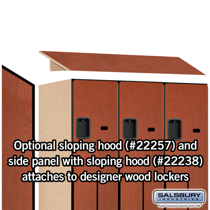 Salsbury 15" Wide Double Tier 'S' Style Designer Wood Locker - 3 Wide - 6 Feet High - 24 Inches Deep - Cherry - Hasps - Sweatfully