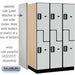 Salsbury 15" Wide Double Tier 'S' Style Designer Wood Locker - 3 Wide - 6 Feet High - 24 Inches Deep - Gray - Silver Electronic Locks - Sweatfully