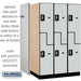 Salsbury 15" Wide Double Tier 'S' Style Designer Wood Locker - 3 Wide - 6 Feet High - 24 Inches Deep - Gray - Silver Resettable Combination Locks - Sweatfully
