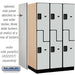 Salsbury 15" Wide Double Tier 'S' Style Designer Wood Locker - 3 Wide - 6 Feet High - 24 Inches Deep - Gray - Hasps - Sweatfully