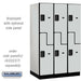 Salsbury 15" Wide Double Tier 'S' Style Designer Wood Locker - 3 Wide - 6 Feet High - 24 Inches Deep - Gray - Hasps - Sweatfully