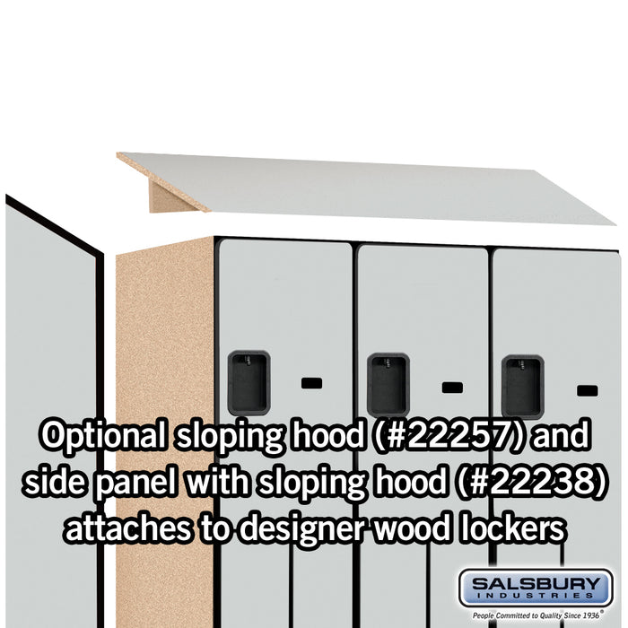 Salsbury 15" Wide Double Tier 'S' Style Designer Wood Locker - 3 Wide - 6 Feet High - 24 Inches Deep - Gray - Hasps - Sweatfully