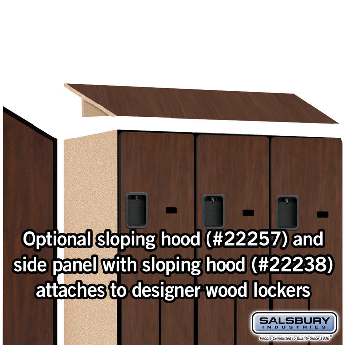 Salsbury 15" Wide Double Tier 'S' Style Designer Wood Locker - 3 Wide - 6 Feet High - 24 Inches Deep - Mahogany - Hasps - Sweatfully