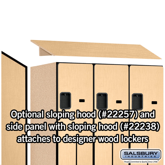 Salsbury 15" Wide Double Tier 'S' Style Designer Wood Locker - 3 Wide - 6 Feet High - 24 Inches Deep - Maple - Hasps - Sweatfully