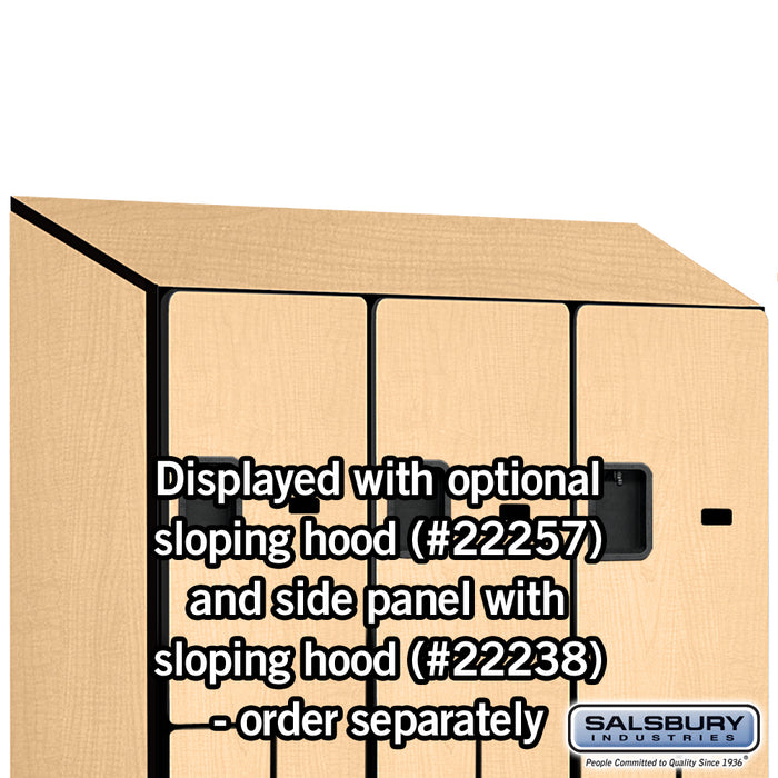 Salsbury 15" Wide Double Tier 'S' Style Designer Wood Locker - 3 Wide - 6 Feet High - 24 Inches Deep - Maple - Hasps - Sweatfully