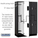 Salsbury 15" Wide Double Tier 'S' Style Designer Wood Locker - 3 Wide - 6 Feet High - 18 Inches Deep - Black - Silver Electronic Locks - Sweatfully
