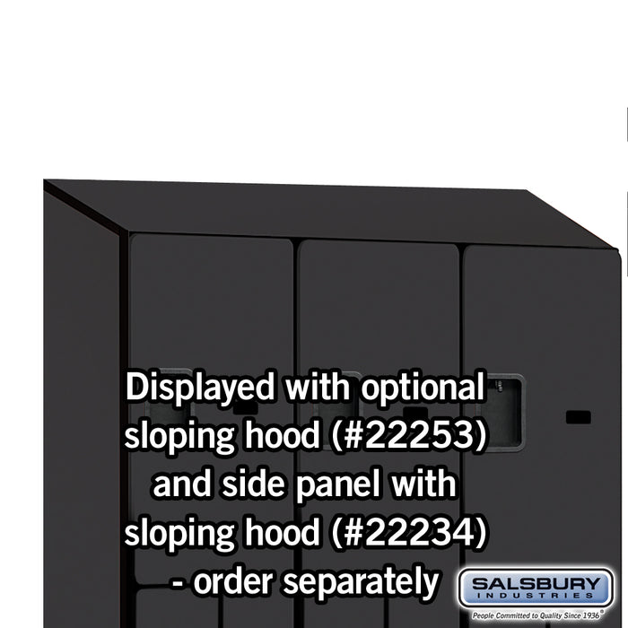 Salsbury 15" Wide Double Tier 'S' Style Designer Wood Locker - 3 Wide - 6 Feet High - 18 Inches Deep - Black - Hasps - Sweatfully