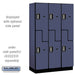 Salsbury 15" Wide Double Tier 'S' Style Designer Wood Locker - 3 Wide - 6 Feet High - 18 Inches Deep - Blue - Silver Electronic Locks - Sweatfully