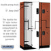 Salsbury 15" Wide Double Tier 'S' Style Designer Wood Locker - 3 Wide - 6 Feet High - 18 Inches Deep - Cherry - Black Electronic Locks - Sweatfully